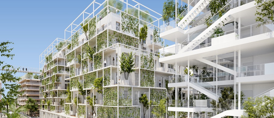 projection du futur quartier Joia Meridia à Nice